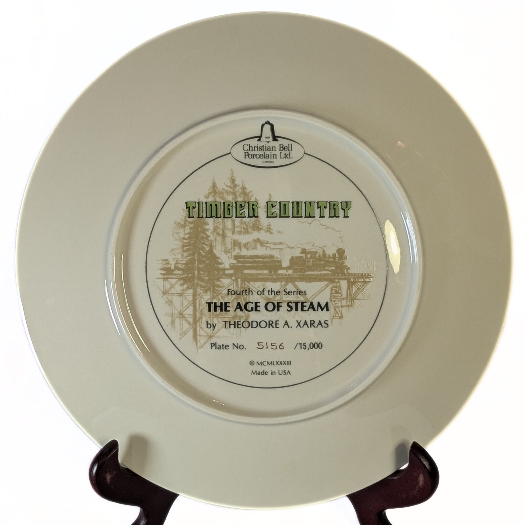 Timber Country - Ted Xaras Collectors Plate - The Age of Steam - Train / Railway