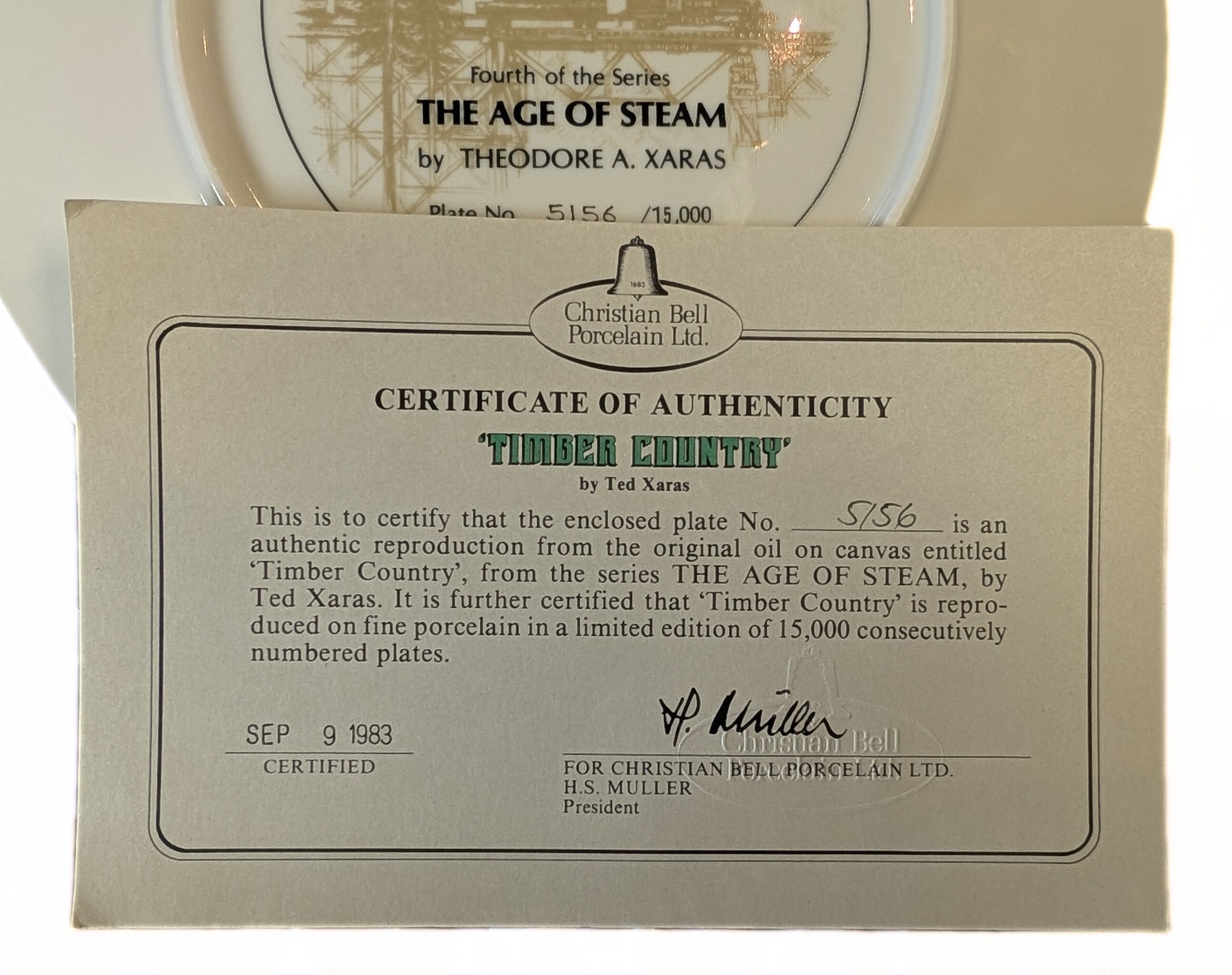 Timber Country - Ted Xaras Collectors Plate - The Age of Steam - Train / Railway