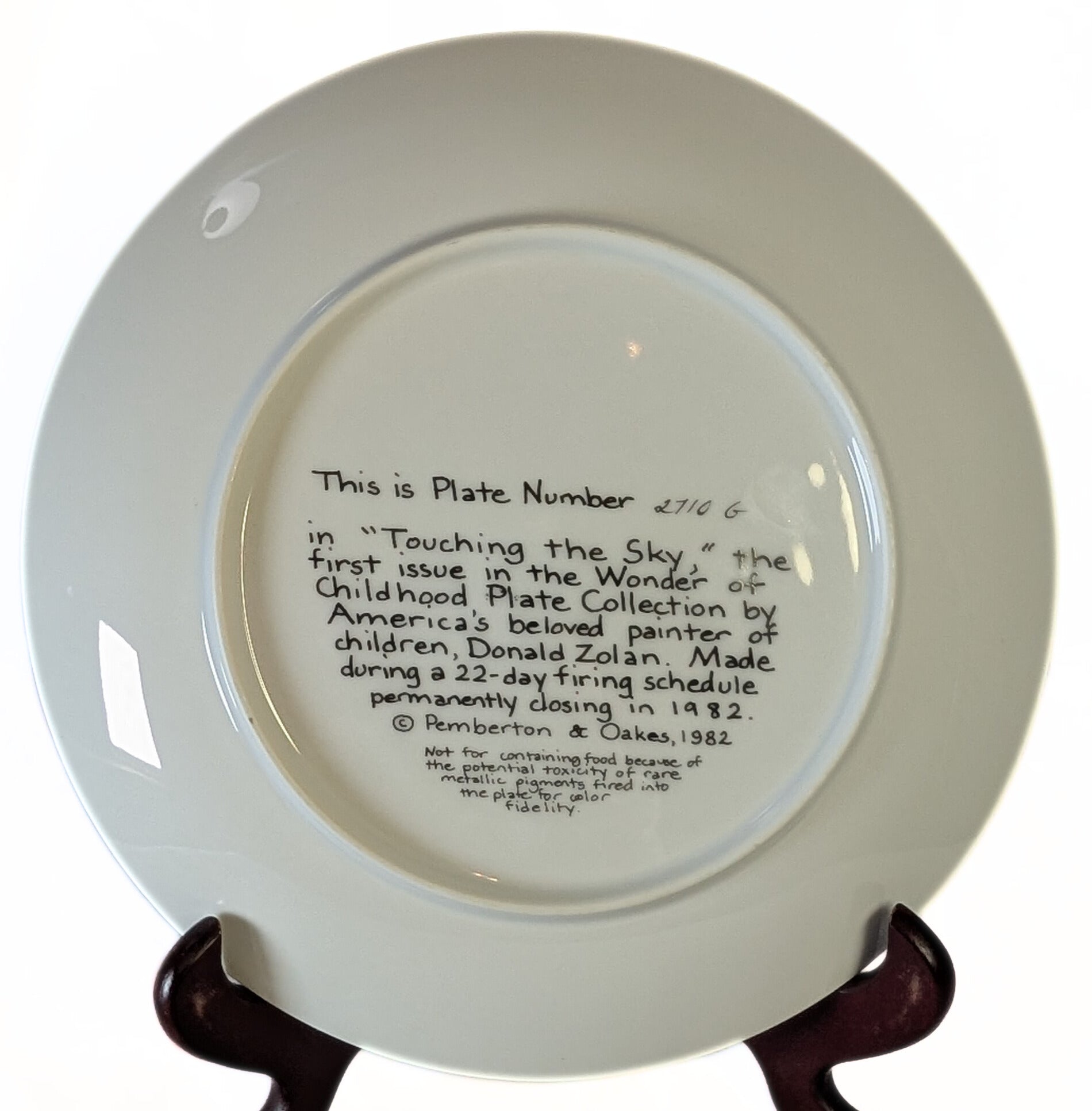 Touching The Sky - Wonder of Childhood Collectors Plate Series - Donald Zolan