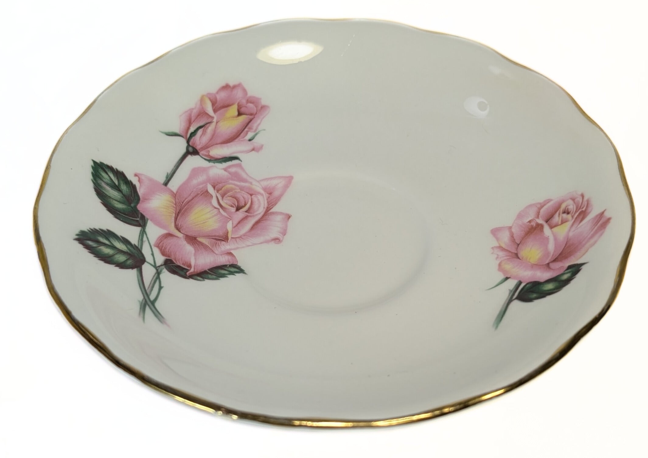 ROYAL VALE Bone China Teacup & Saucer - Ridgeway Pink Rose