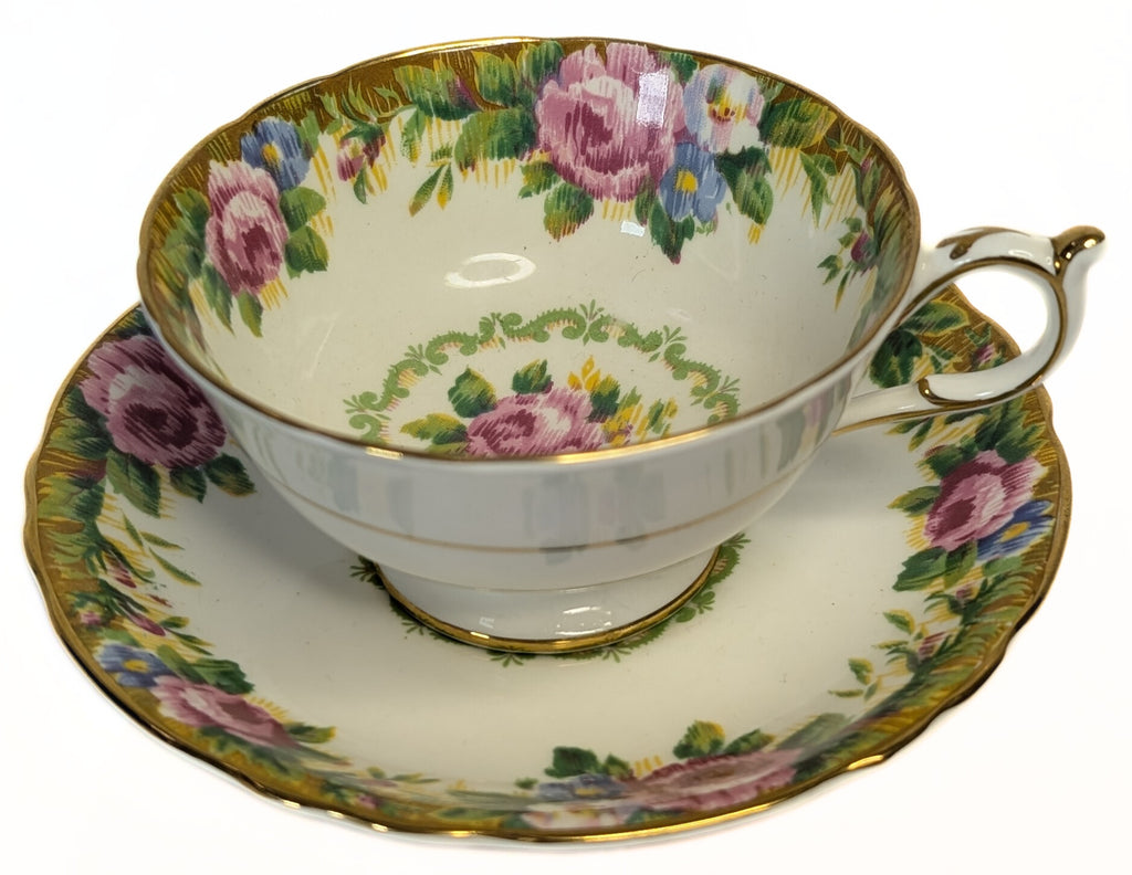 PARAGON Tapestry Rose Fine Bone China Teacup & Saucer - Double Warrant