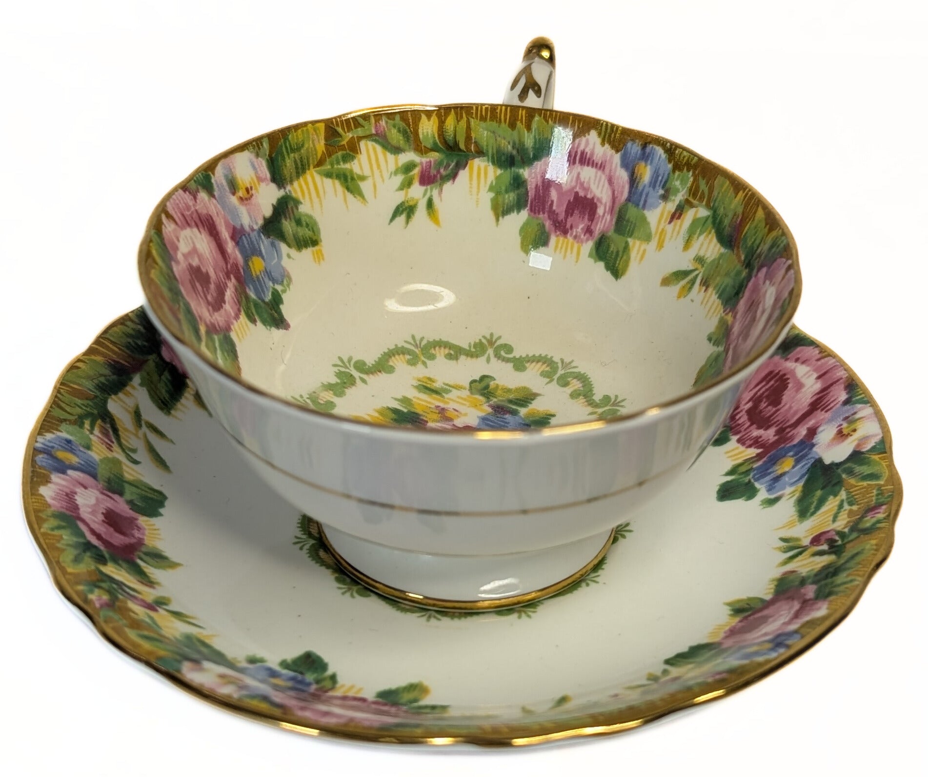 PARAGON Tapestry Rose Fine Bone China Teacup & Saucer - Double Warrant