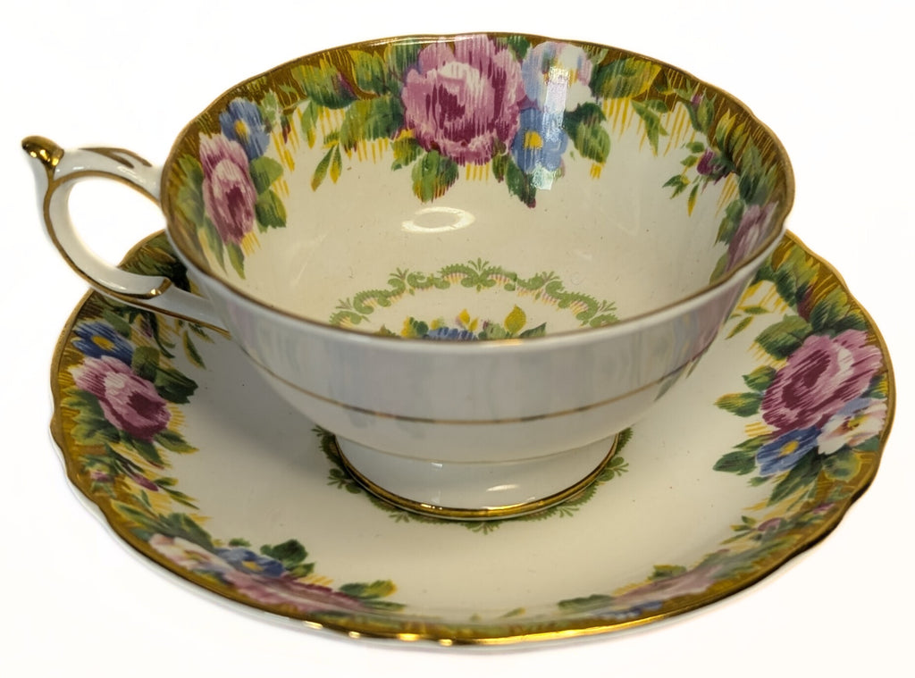 PARAGON Tapestry Rose Fine Bone China Teacup & Saucer - Double Warrant
