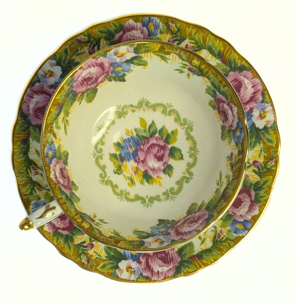 PARAGON Tapestry Rose Fine Bone China Teacup & Saucer - Double Warrant