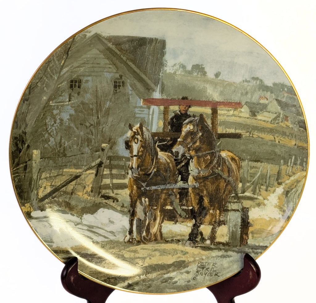 Making Way for Cars - Christian Bell Porcelain Collectors Plate - Artist Signed