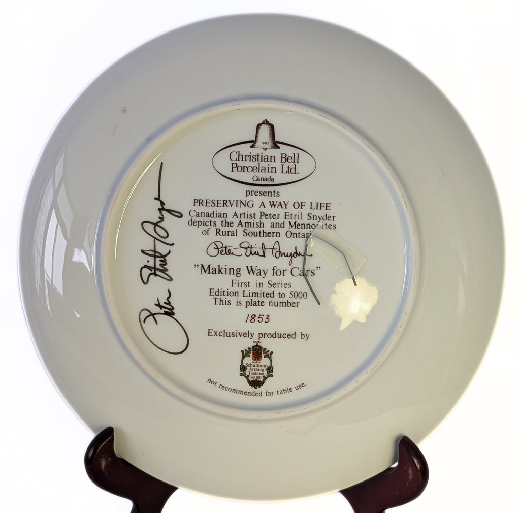 Making Way for Cars - Christian Bell Porcelain Collectors Plate - Artist Signed