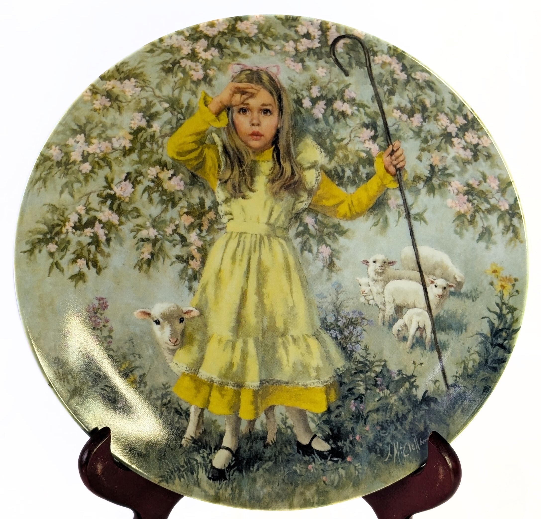 1983 Collectors Plate by John McClelland - Little Bo Peep - Artist Signed
