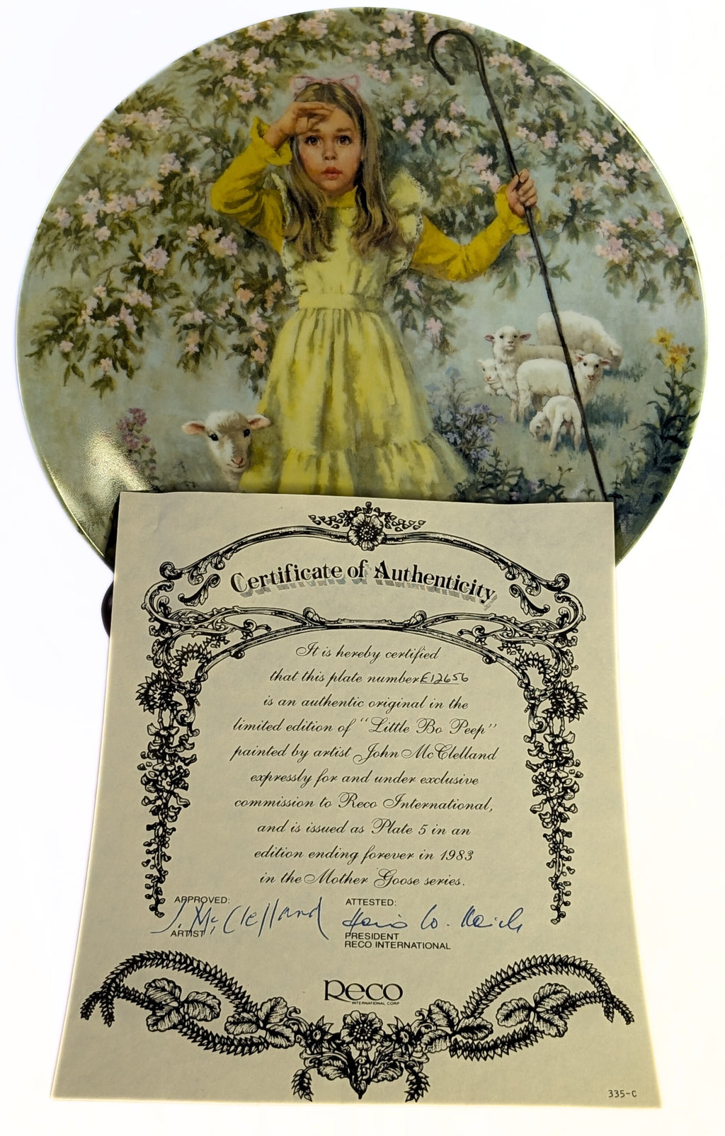 1983 Collectors Plate by John McClelland - Little Bo Peep - Artist Signed