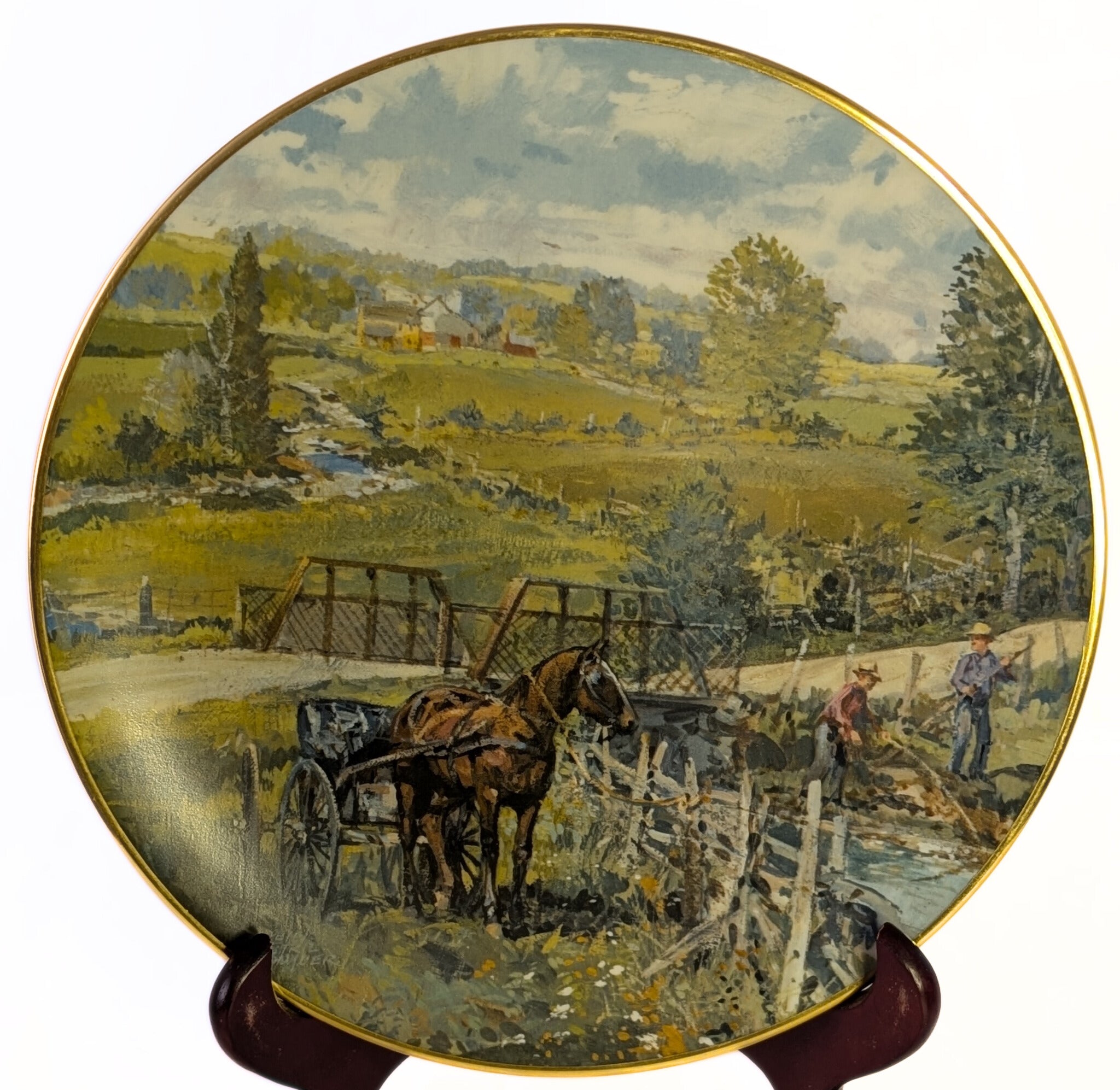 Peter Etril Snyder Collector Plate - "Fishing For Redfin" - 1673 / 10000
