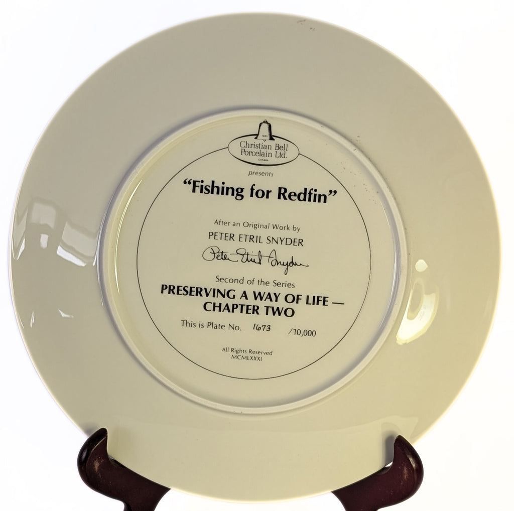 Peter Etril Snyder Collector Plate - "Fishing For Redfin" - 1673 / 10000