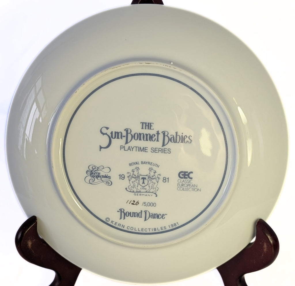 1981 Collectors Plate - The Sun-Bonnet Babies - Playtime Series - Round Dance