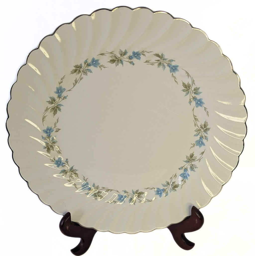 Snowwhite Regency Morning Glory & Platinum Rim Dinner Plate by Johnson Brothers