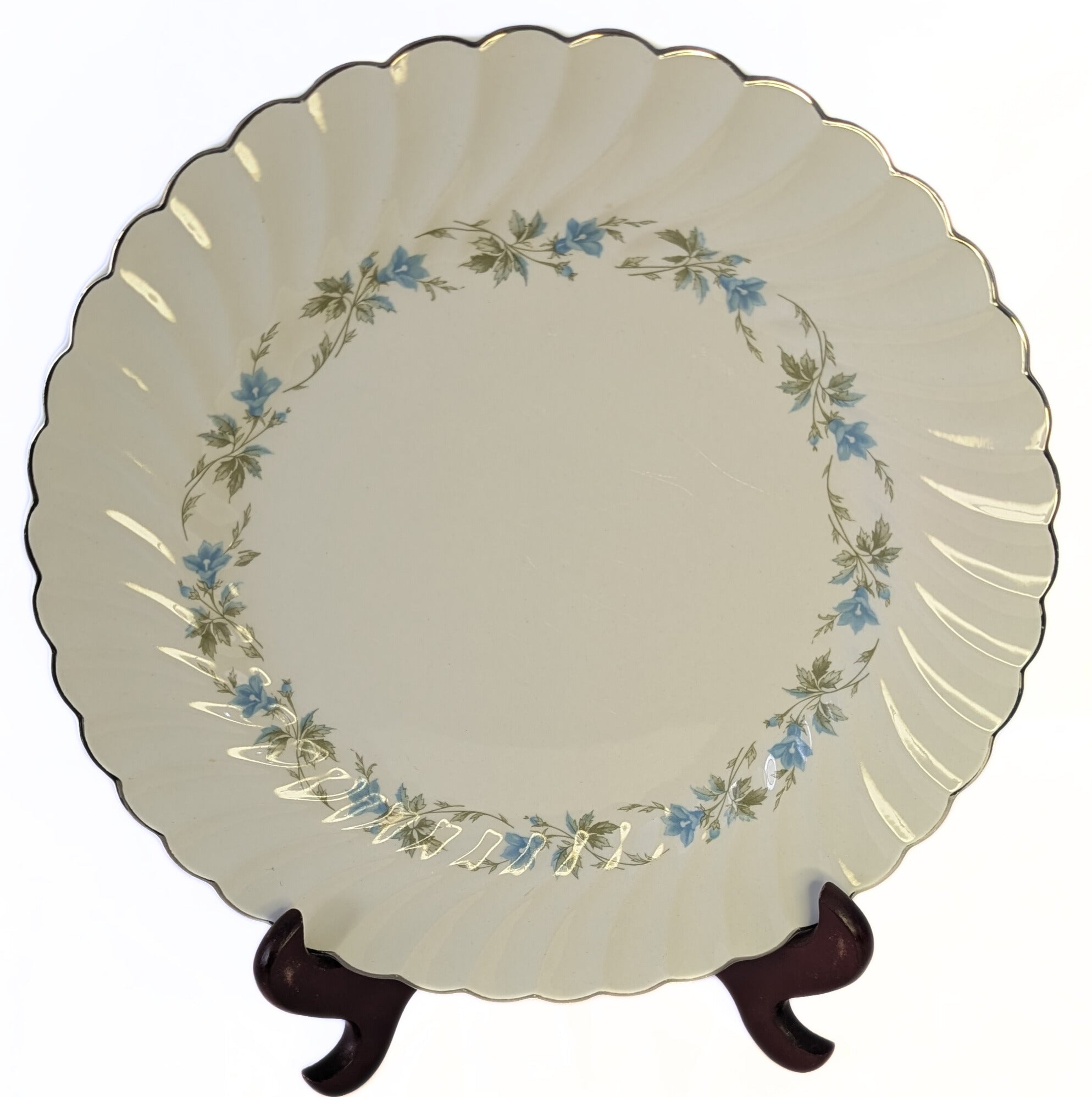 Snowwhite Regency Morning Glory & Platinum Rim Dinner Plate by Johnson Brothers