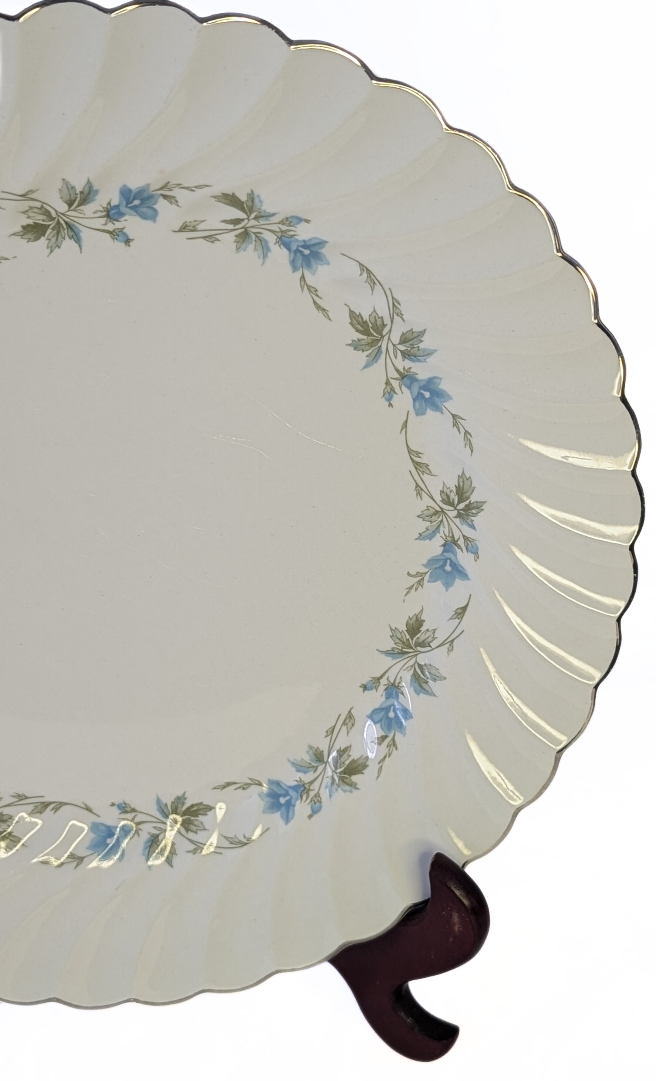 Snowwhite Regency Morning Glory & Platinum Rim Dinner Plate by Johnson Brothers