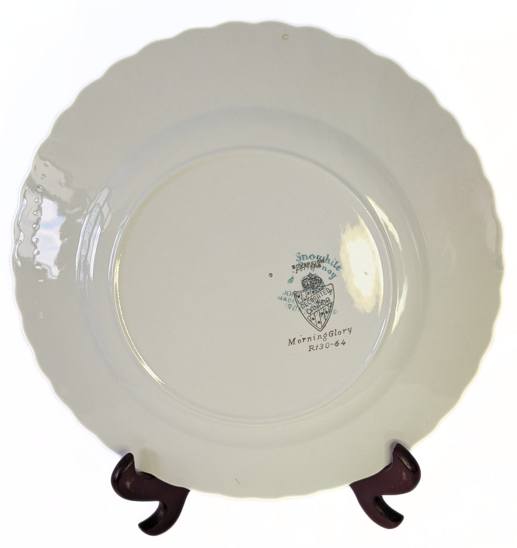 Snowwhite Regency Morning Glory & Platinum Rim Dinner Plate by Johnson Brothers