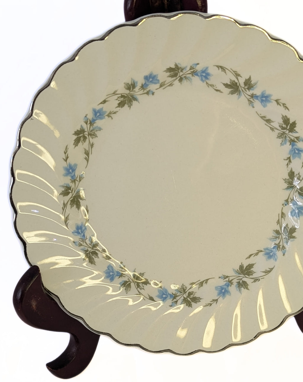 Snowwhite Regency Morning Glory & Platinum Rim Bread Plate by Johnson Brothers