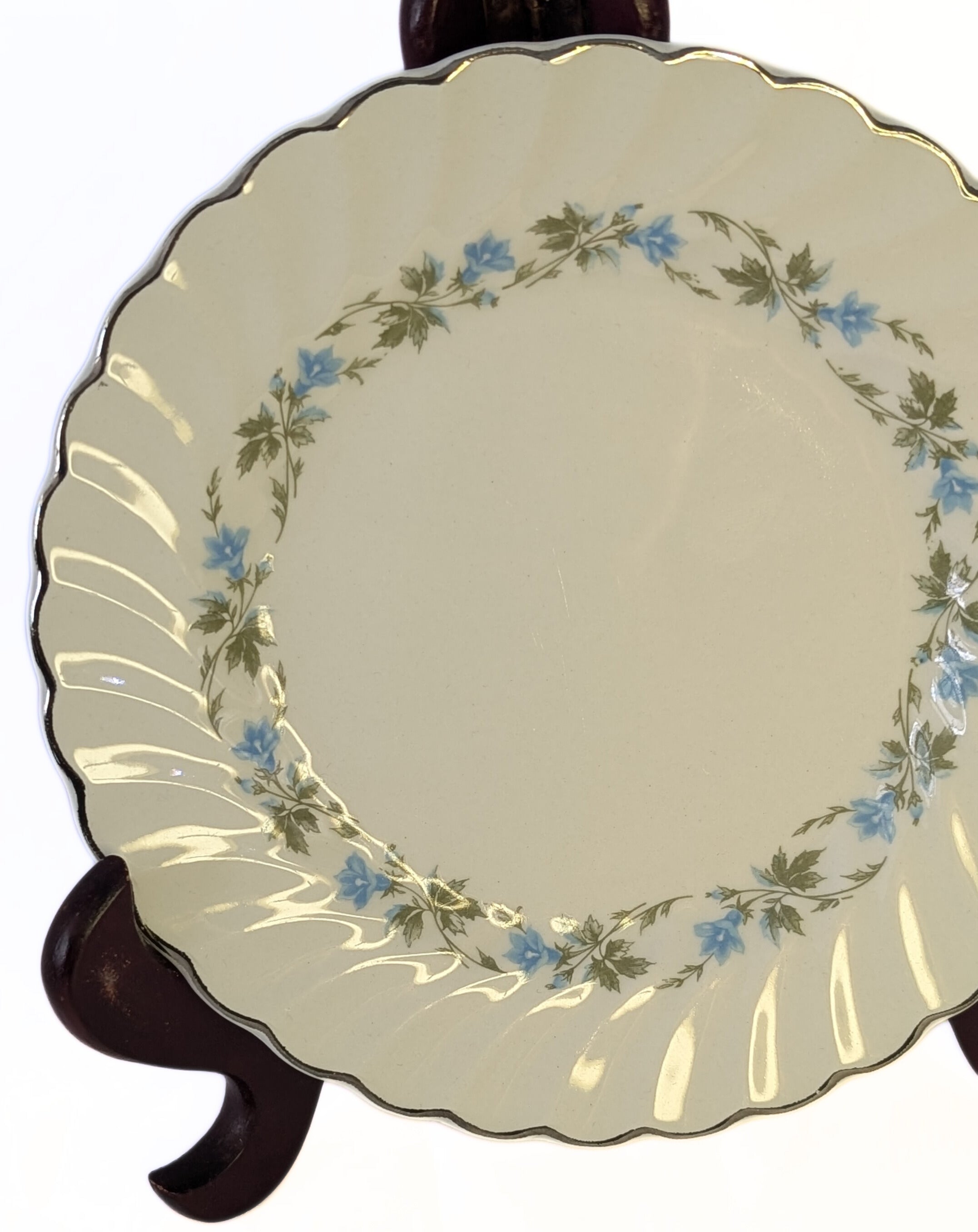 Snowwhite Regency Morning Glory & Platinum Rim Bread Plate by Johnson Brothers