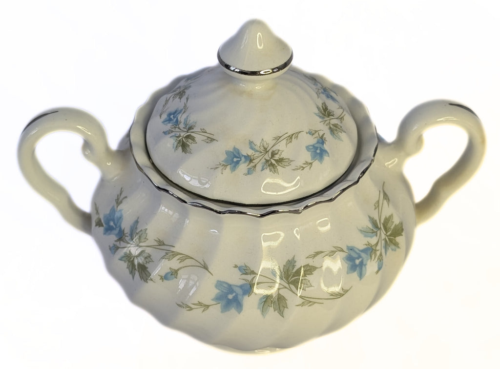 Snowwhite Regency Morning Glory & Platinum Rim Bread Cream & Sugar by Johnson Brothers