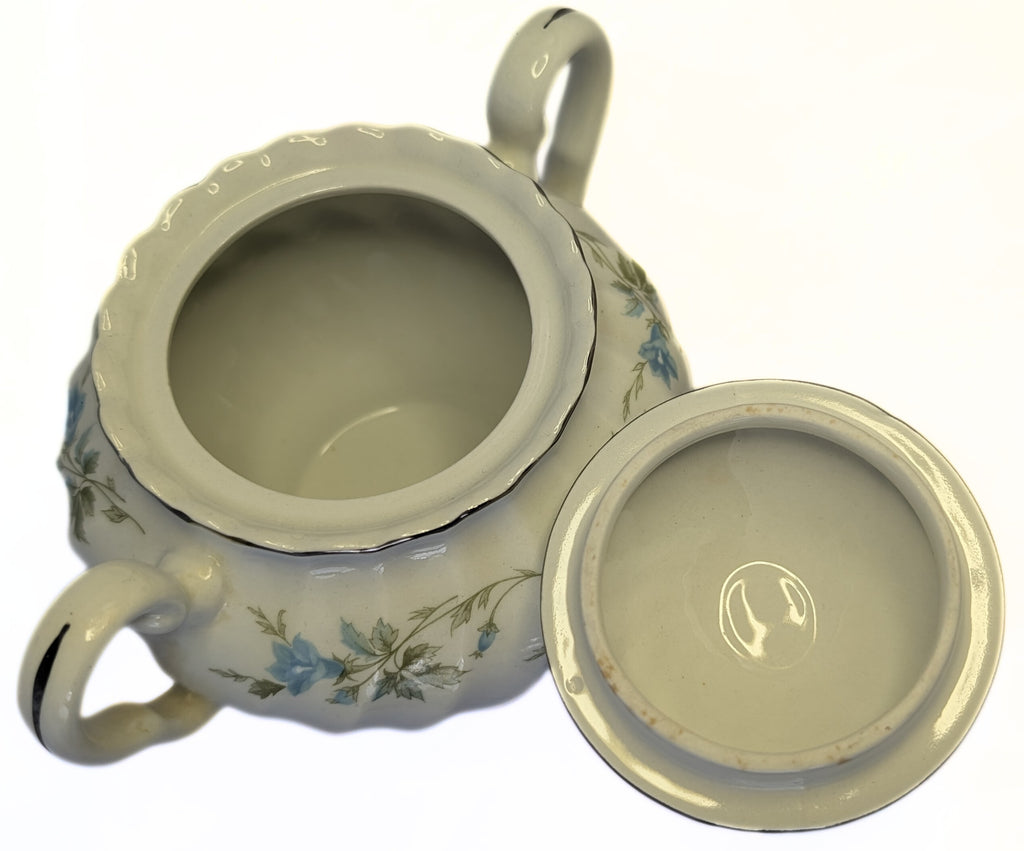 Snowwhite Regency Morning Glory & Platinum Rim Bread Cream & Sugar by Johnson Brothers