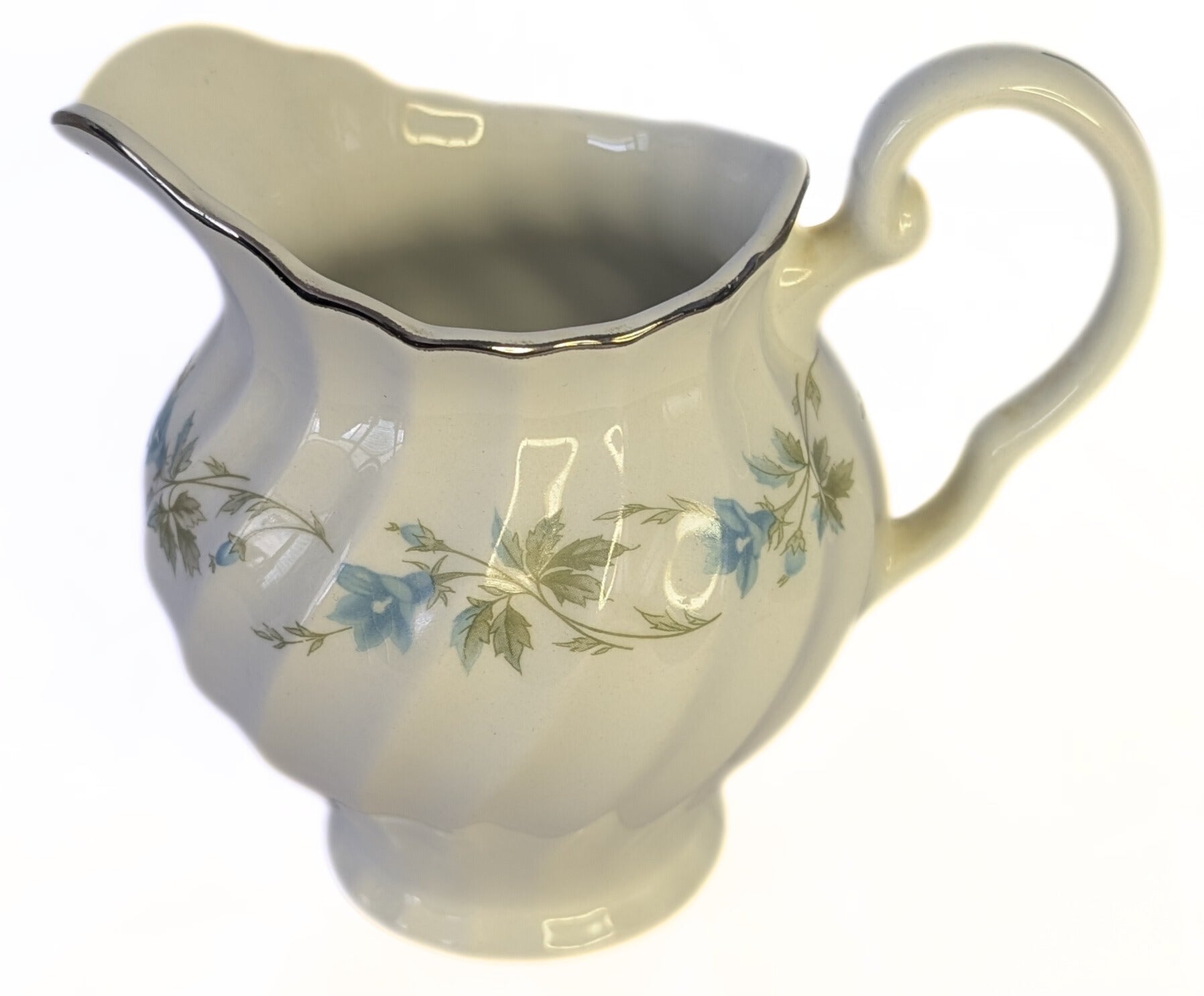 Snowwhite Regency Morning Glory & Platinum Rim Bread Cream & Sugar by Johnson Brothers