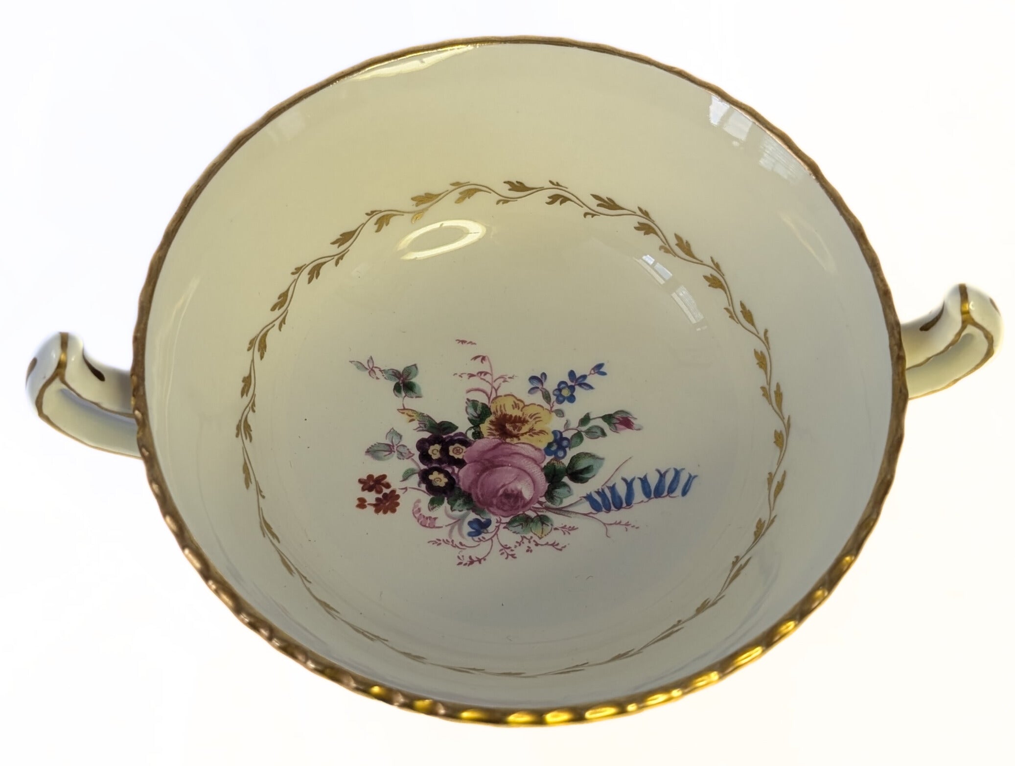 ROYAL DOULTON Fine Bone China Cream Soup Bowl - Turquoise Rim