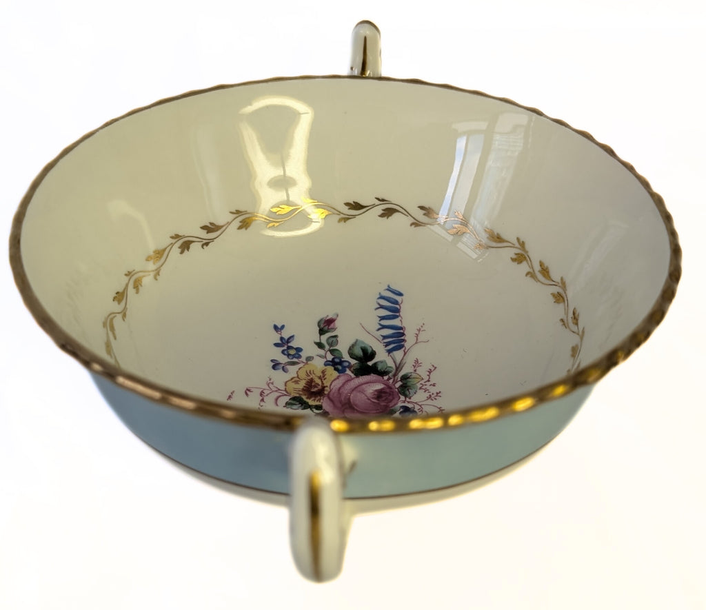 ROYAL DOULTON Fine Bone China Cream Soup Bowl - Turquoise Rim