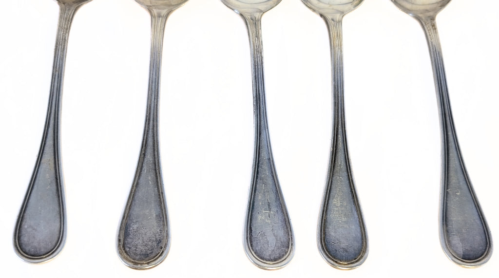5 x CHRISTOFLE Silver Plated 5 o'clock Teaspoon - Alibi Pattern - No Mono