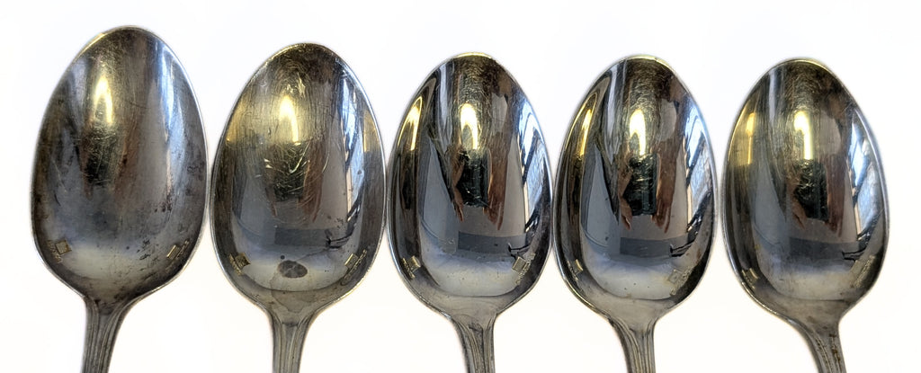 5 x CHRISTOFLE Silver Plated 5 o'clock Teaspoon - Alibi Pattern - No Mono