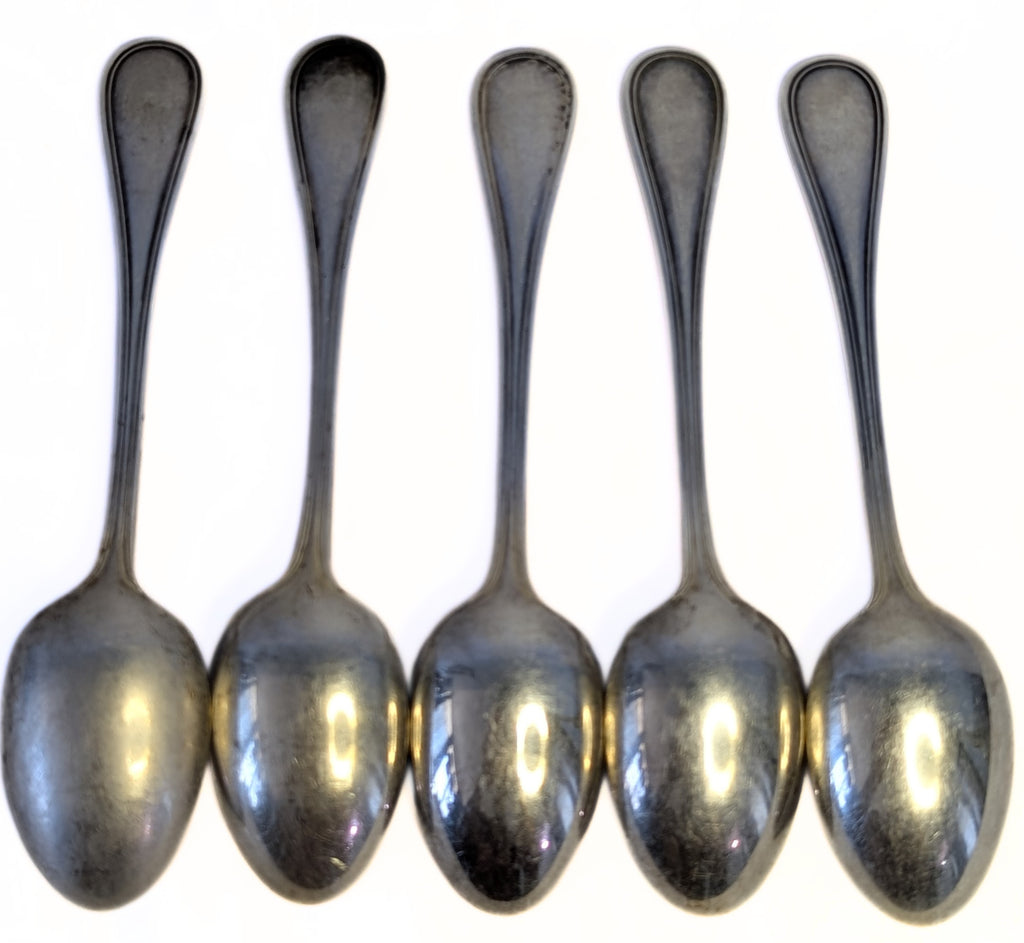 5 x CHRISTOFLE Silver Plated 5 o'clock Teaspoon - Alibi Pattern - No Mono