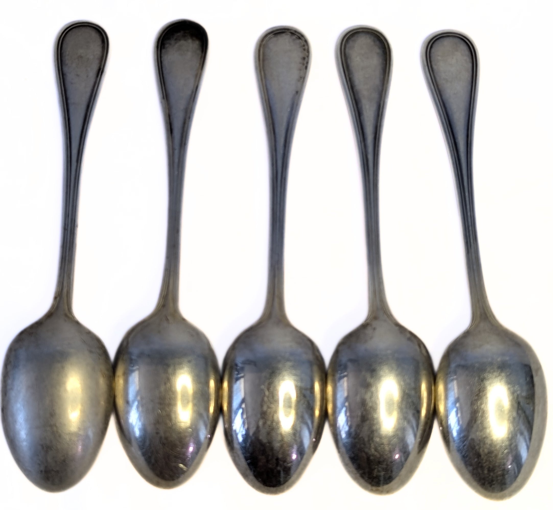 5 x CHRISTOFLE Silver Plated 5 o'clock Teaspoon - Alibi Pattern - No Mono
