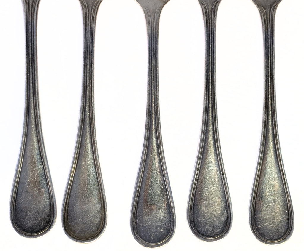 5 x CHRISTOFLE Silver Plated Individual Salad Forks - Alibi Pattern - No Mono