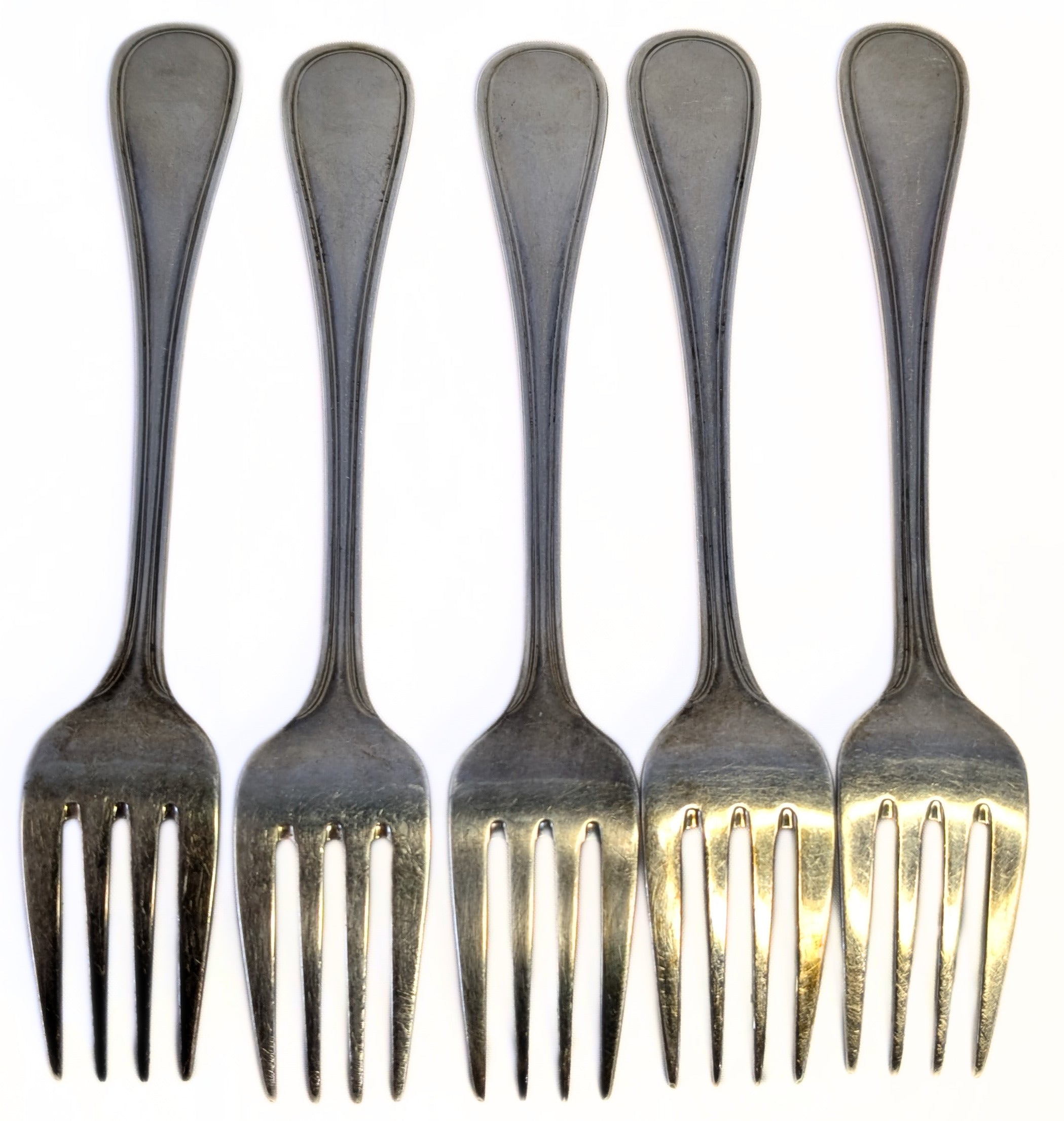 5 x CHRISTOFLE Silver Plated Individual Salad Forks - Alibi Pattern - No Mono