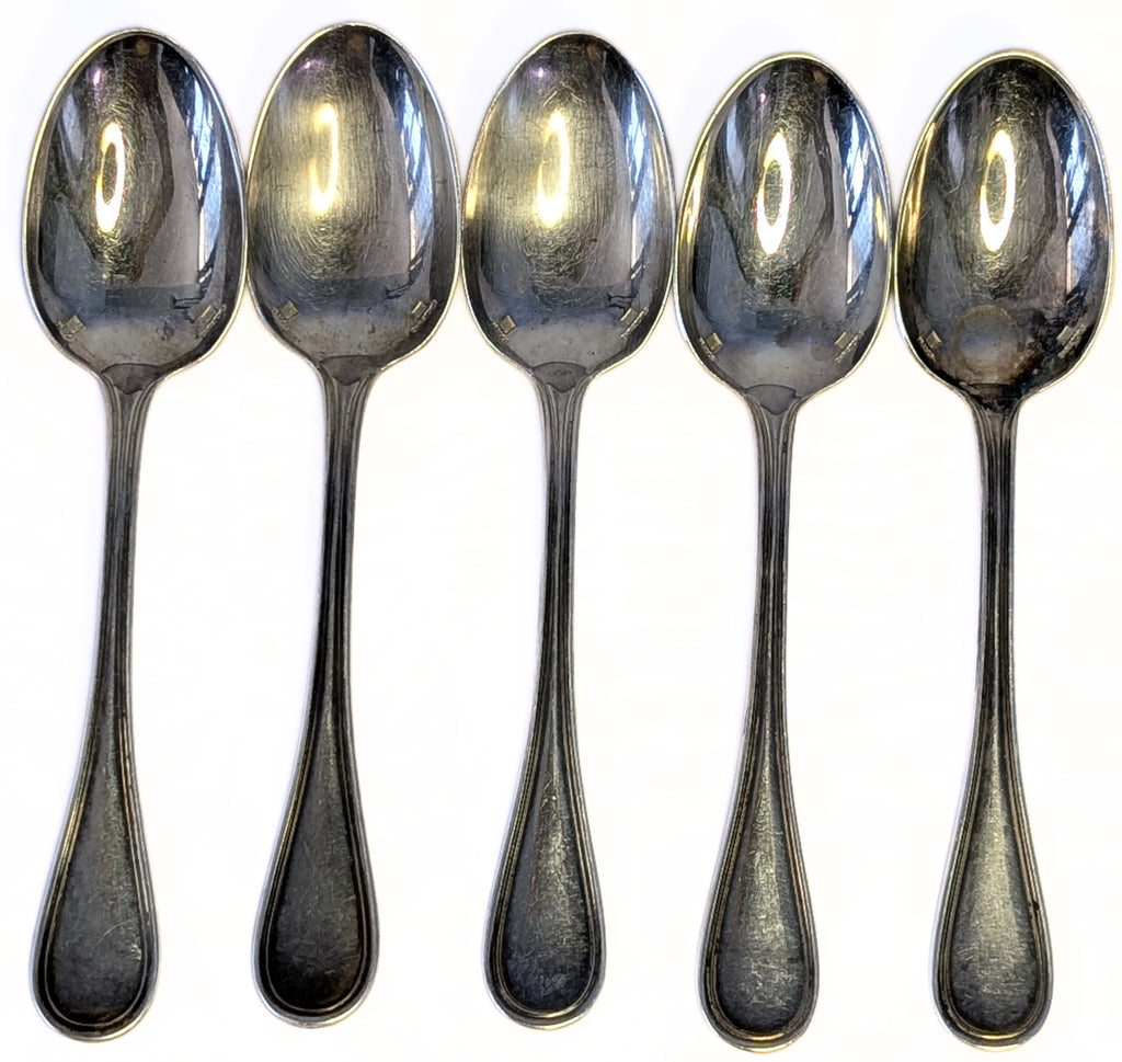 5 x CHRISTOFLE Silver Plated Teaspoon - Alibi Pattern - No Mono