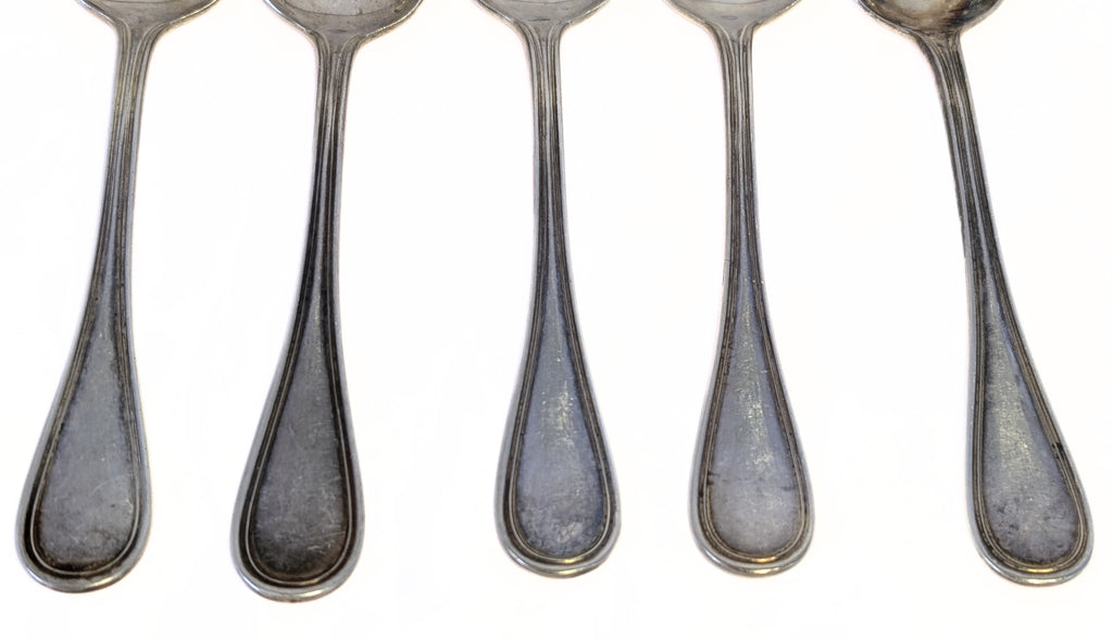 5 x CHRISTOFLE Silver Plated Teaspoon - Alibi Pattern - No Mono