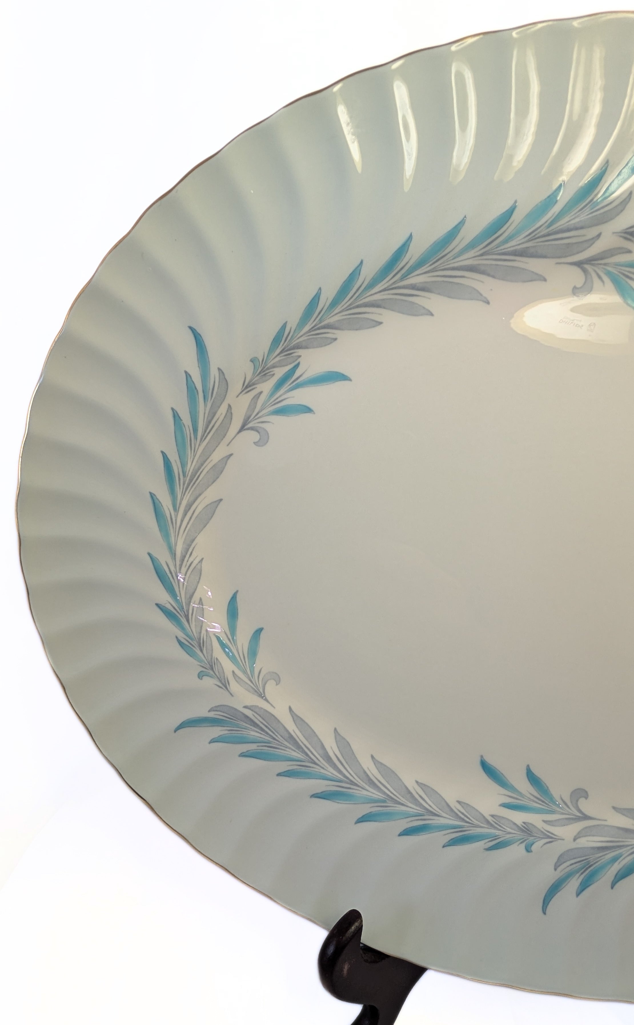 MINTON - 15" Oval Fine Bone China Serving Platter - Symphony Blue Pattern