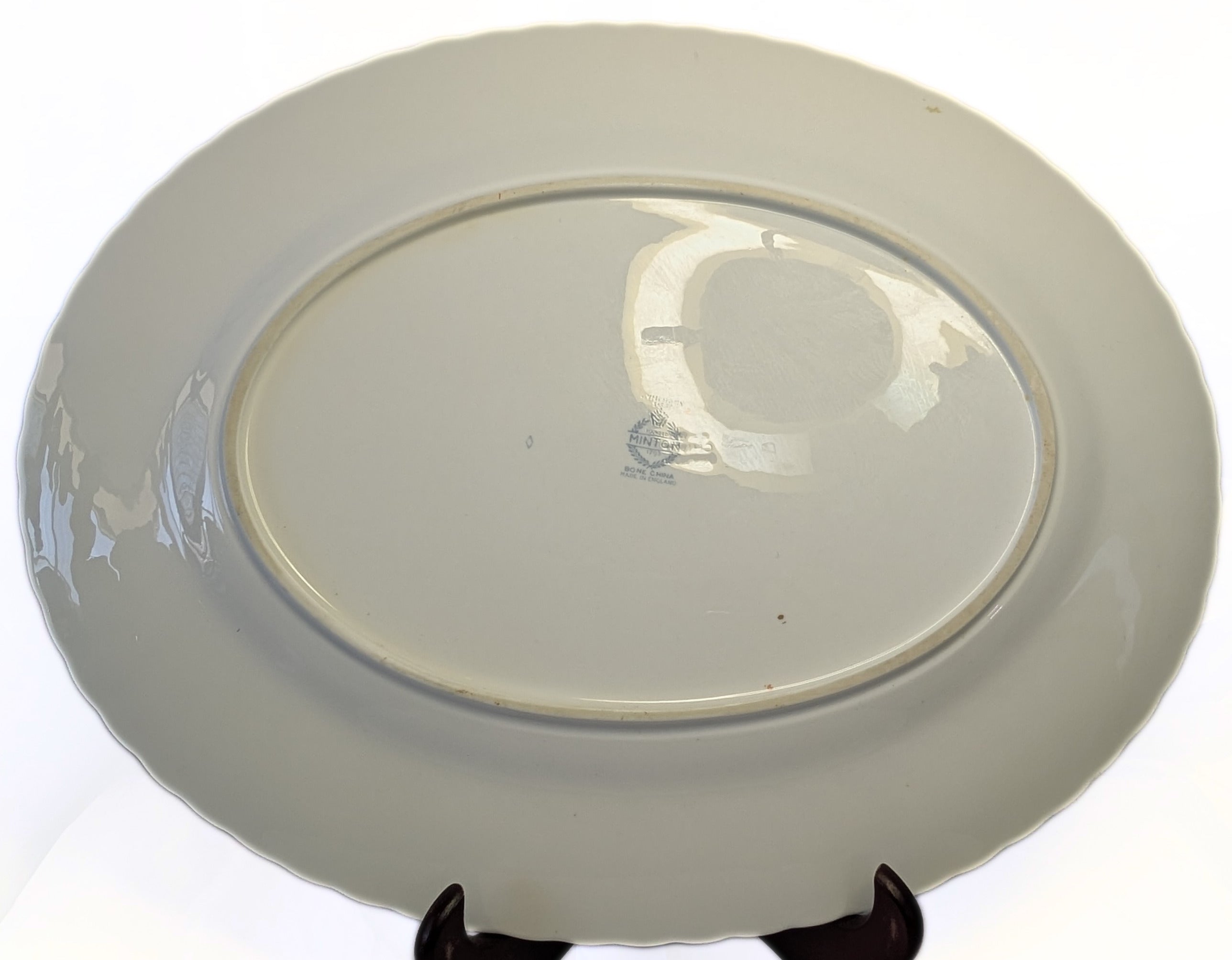 MINTON - 15" Oval Fine Bone China Serving Platter - Symphony Blue Pattern