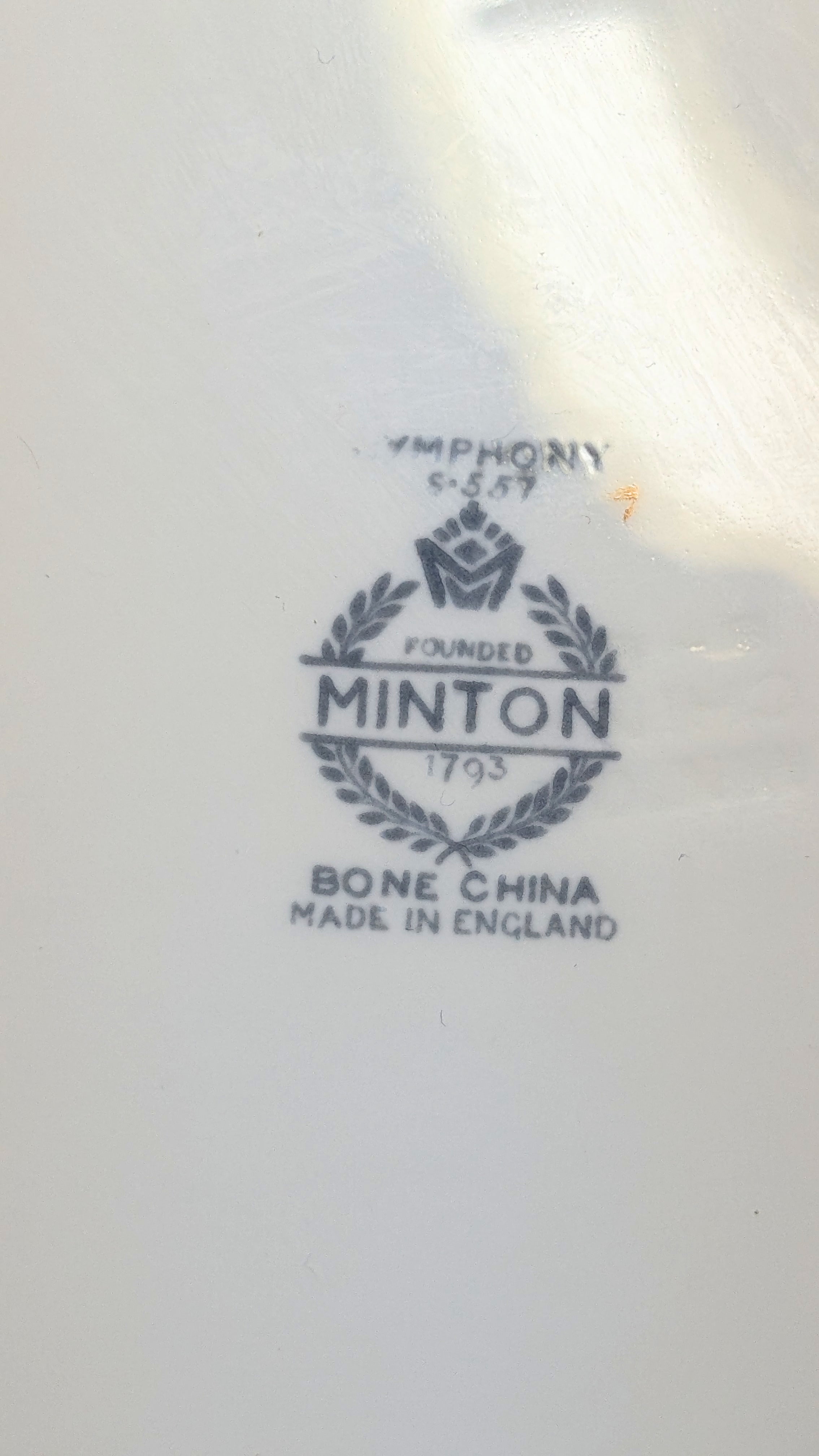 MINTON - 15" Oval Fine Bone China Serving Platter - Symphony Blue Pattern