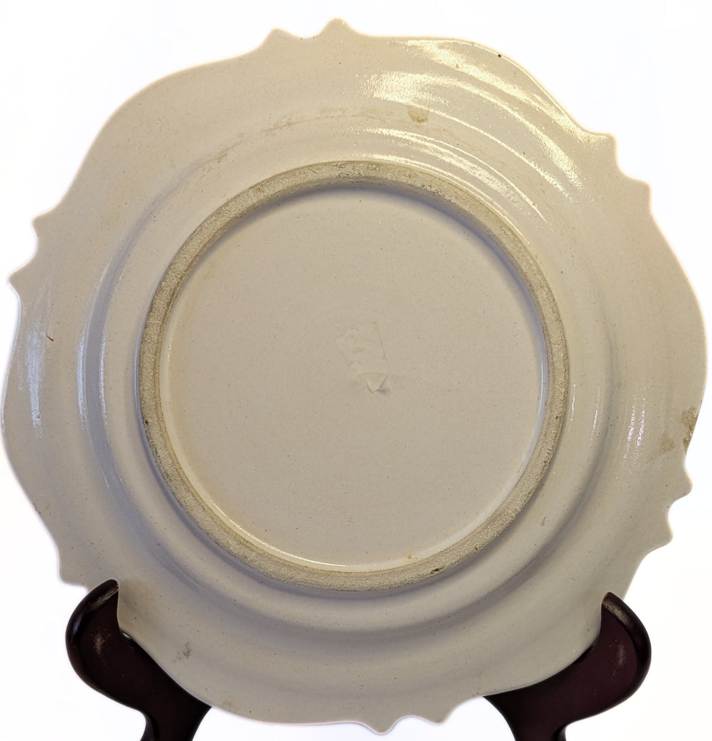 8" Creamware Plate - Leeds Design - Signed Forah - Simple  Bouquet