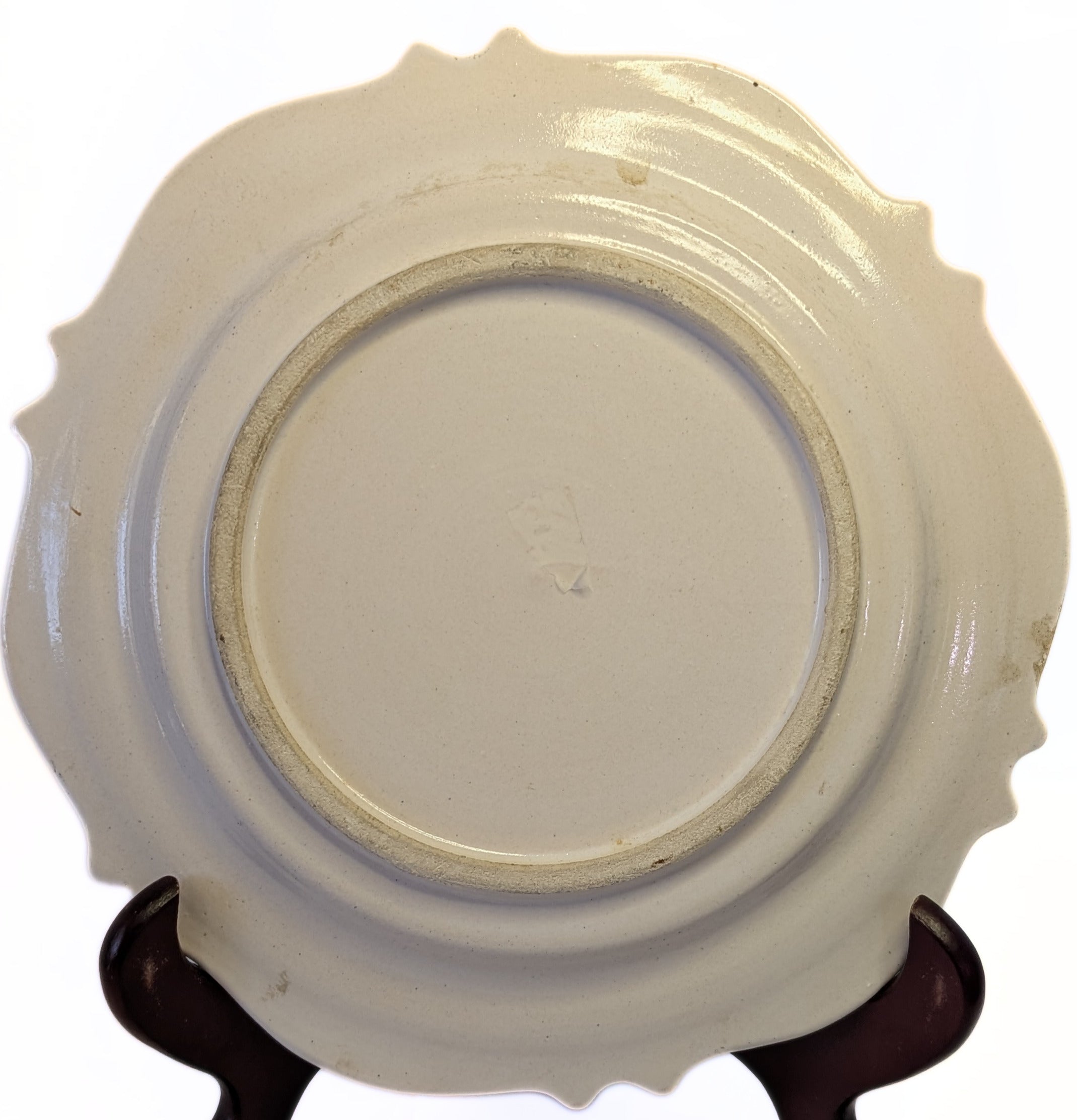 8" Creamware Plate - Leeds Design - Signed Forah - Simple  Bouquet