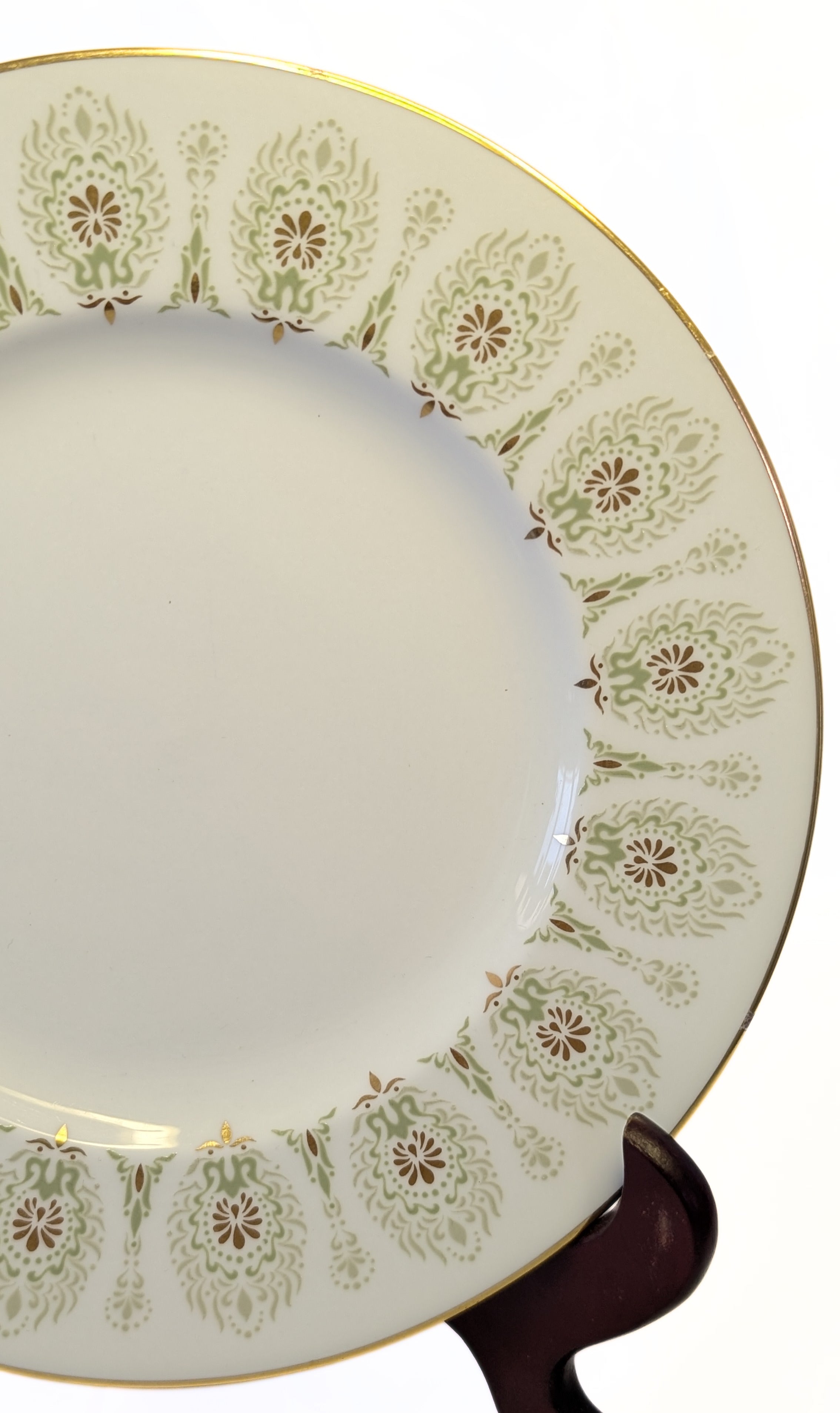 WEDGWOOD Fine Bone China Salad Plate - Green Medina Pattern