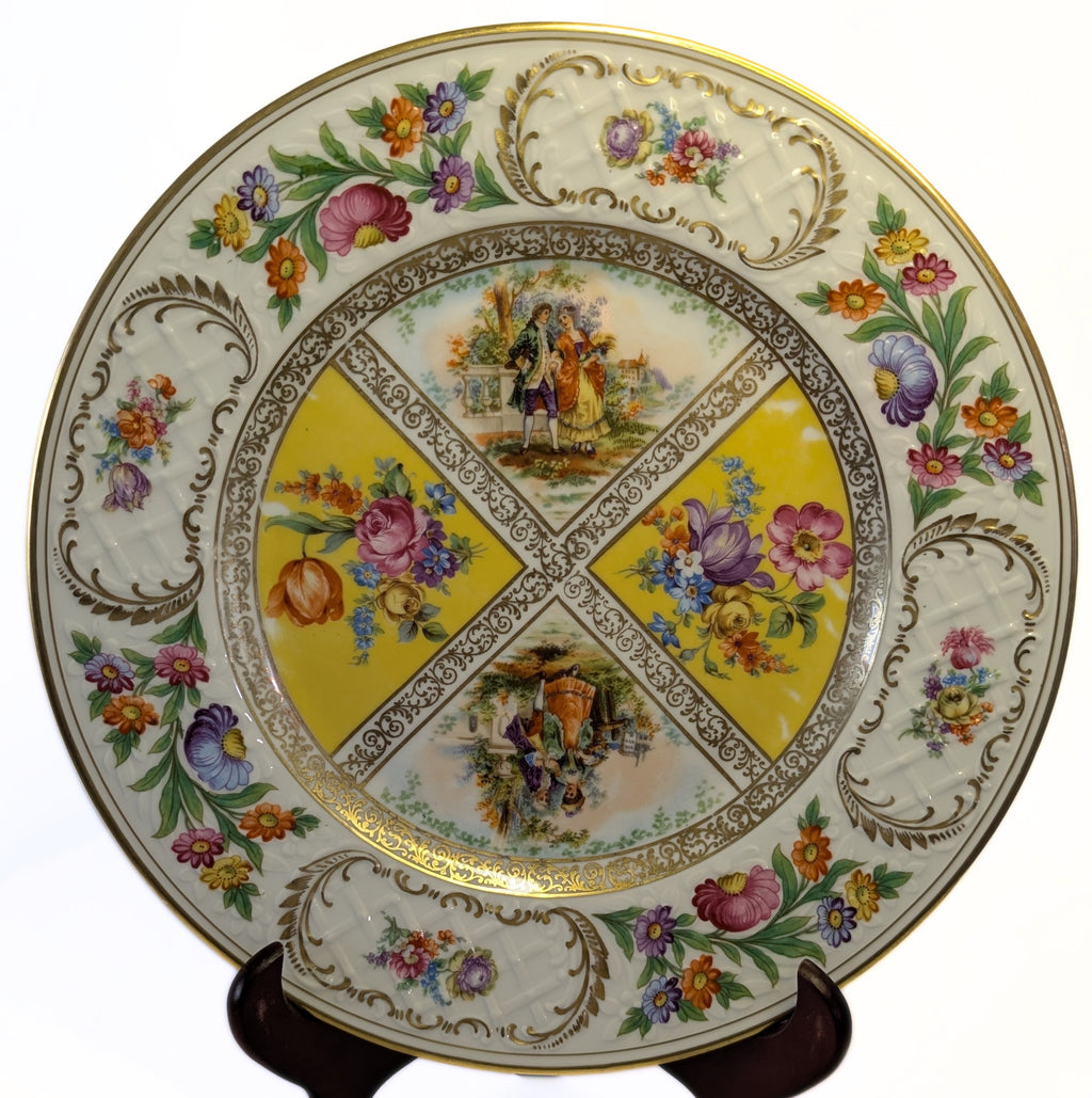 Schumann DRESDEN 11" Quatrefoil Charger Plate - Bavaria - Romance - Yellow