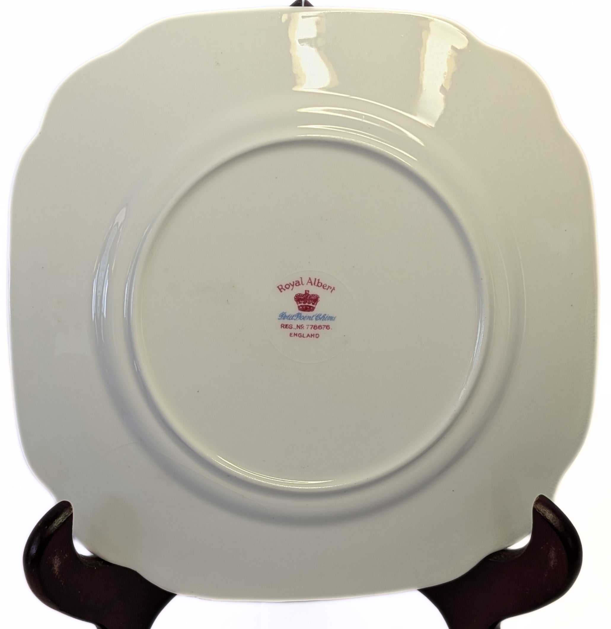 ROYAL ALBERT Fine Bone Trio Set - Petit Point Chinz - Cup, Saucer, Dessert Plate