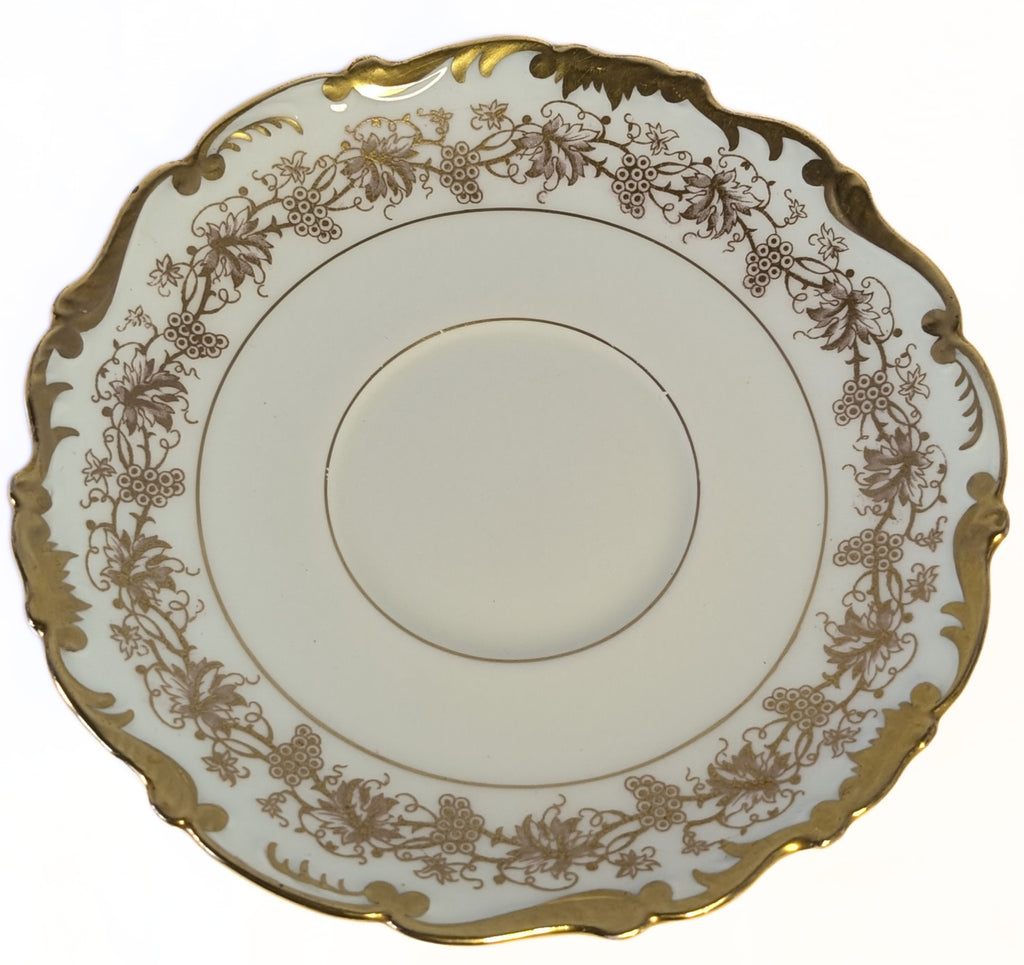COALPORT Fine Bone China Cream Soup Bowl & Saucer - Hazelton - Heavy Gold