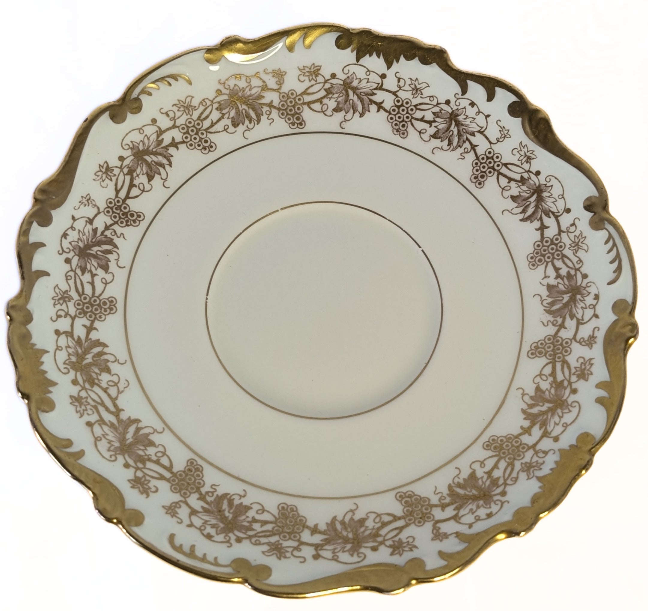 COALPORT Fine Bone China Cream Soup Bowl & Saucer - Hazelton - Heavy Gold