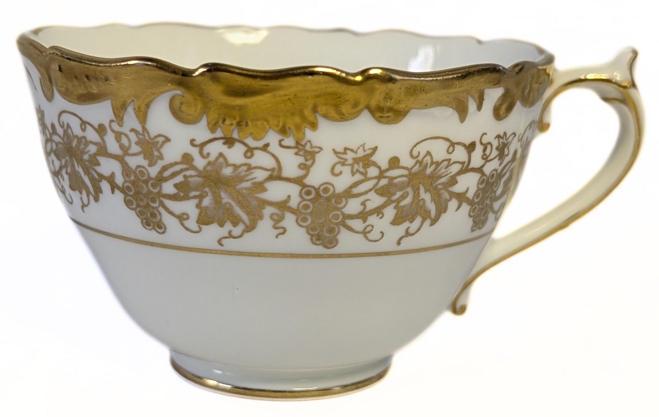 COALPORT Fine Bone China Tea Cup - Hazelton Pattern - Heavy Gold