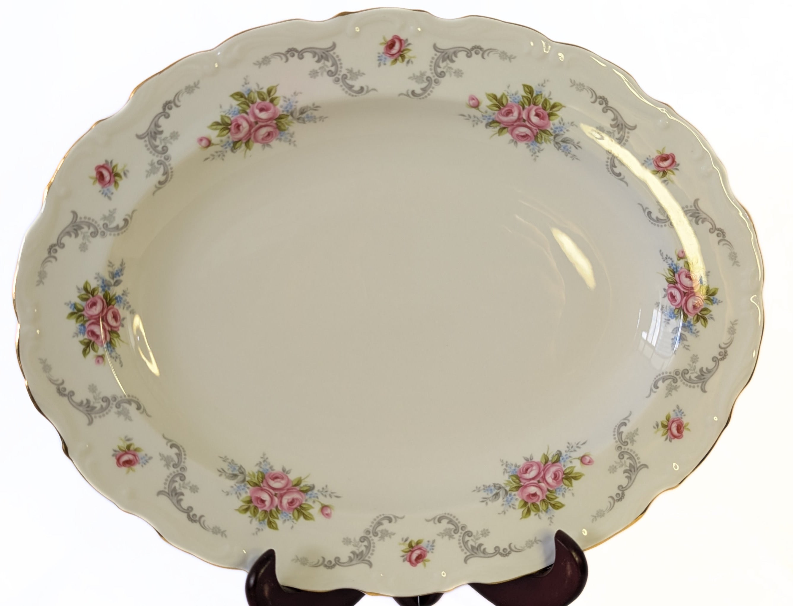 ROYAL ALBERT Fine Bone China - Tranquillity Pattern - 13" Oval Serving Tray