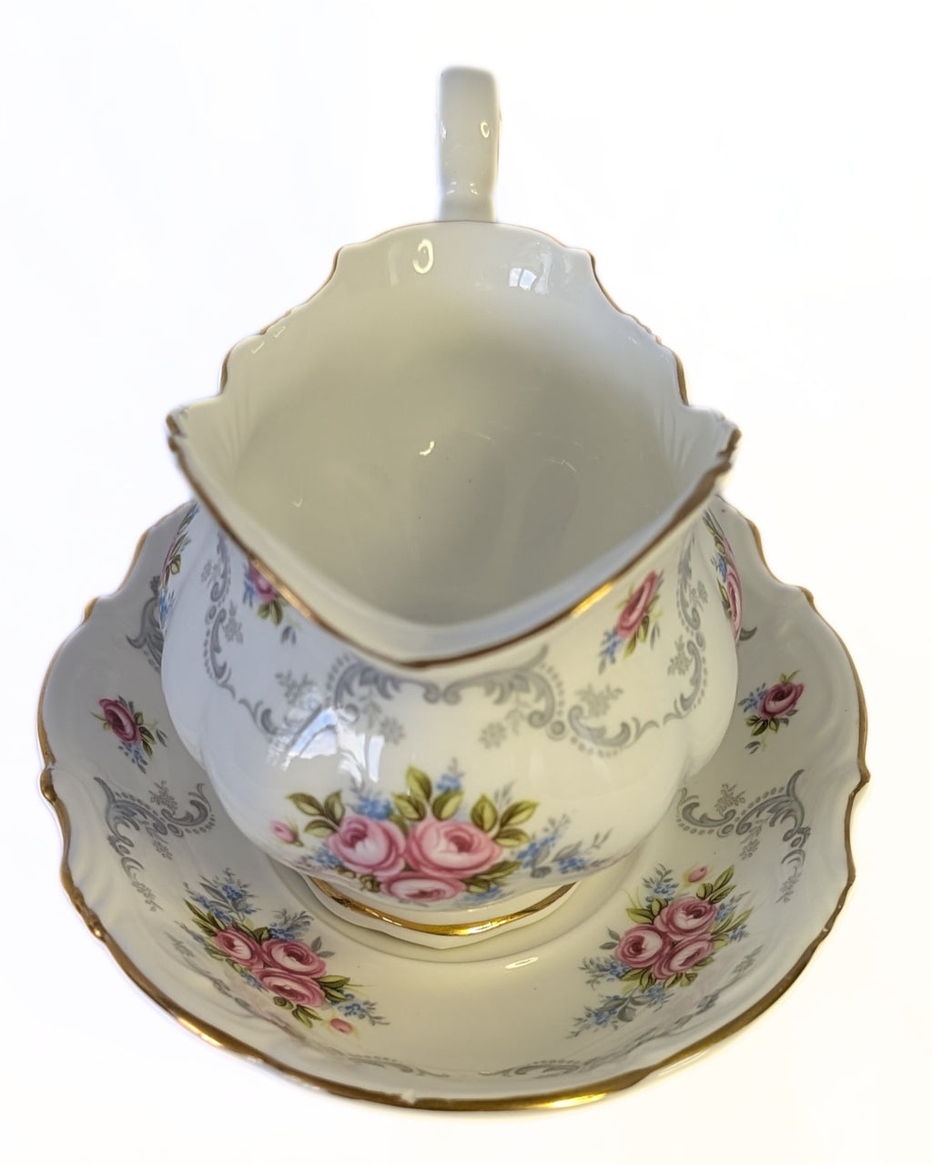 ROYAL ALBERT Fine Bone China - Tranquillity Pattern - Gravy Boat &amp; Undertray