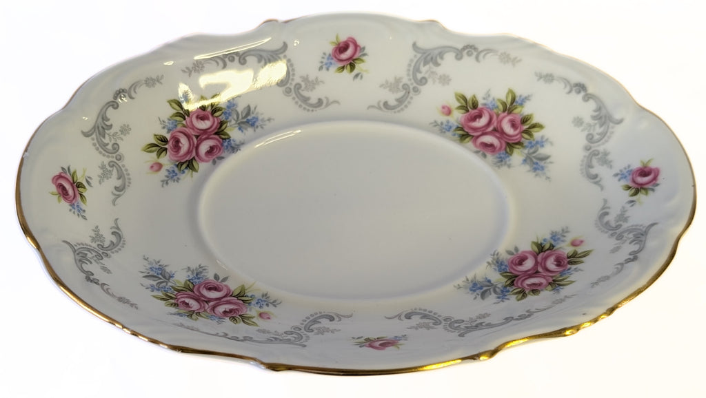 ROYAL ALBERT Fine Bone China - Tranquillity Pattern - Gravy Boat &amp; Undertray
