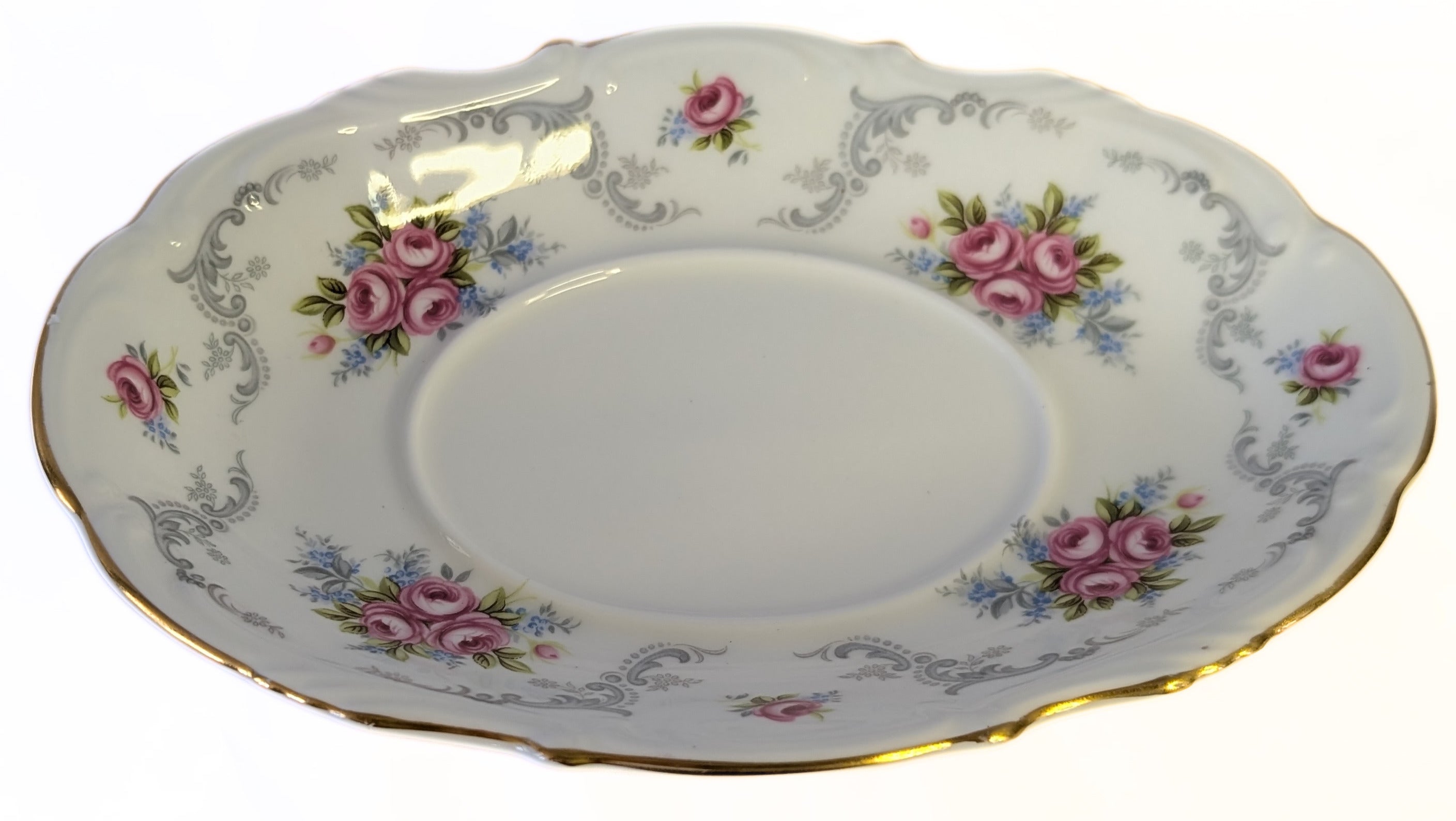 ROYAL ALBERT Fine Bone China - Tranquillity Pattern - Gravy Boat &amp; Undertray