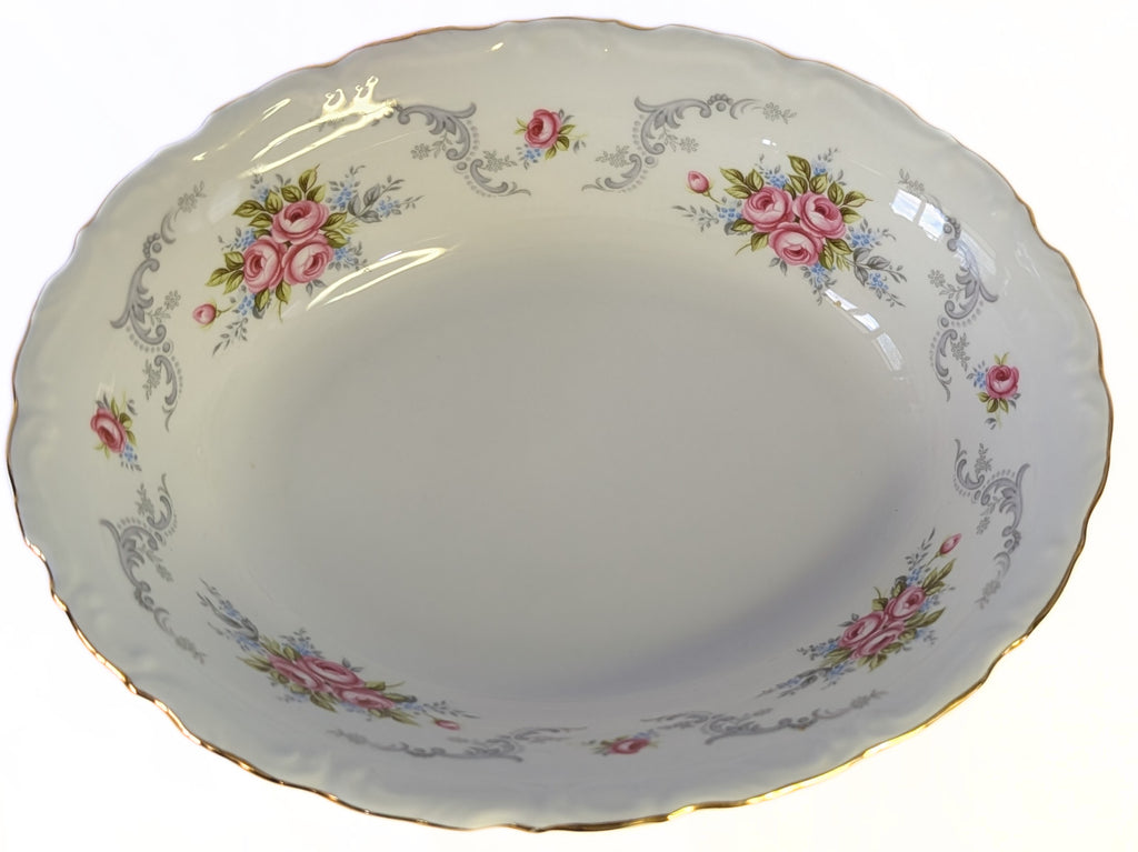 ROYAL ALBERT Fine Bone China - Tranquillity Pattern - Oval Serving Bowl - 9 1/8"